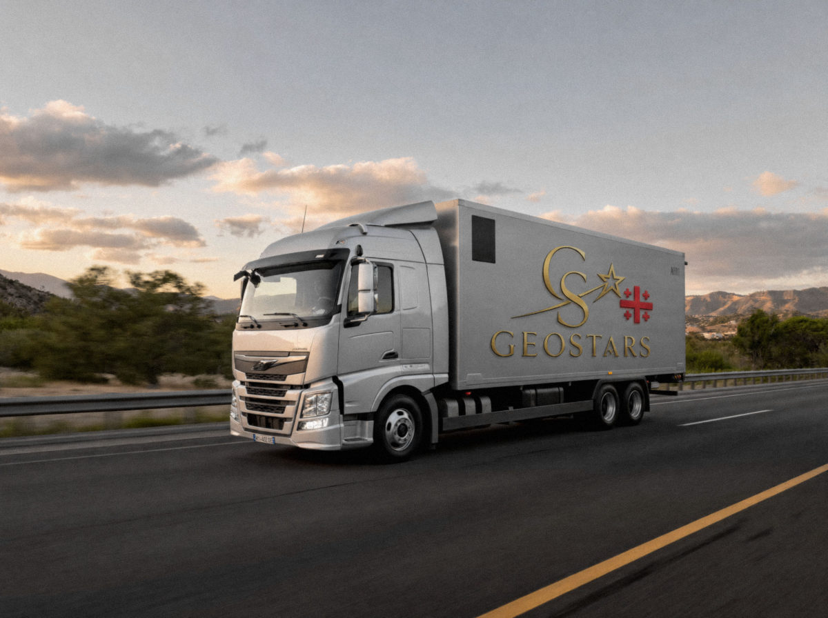 A moving truck on the open road