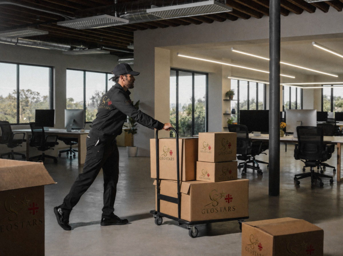 An open-plan office space