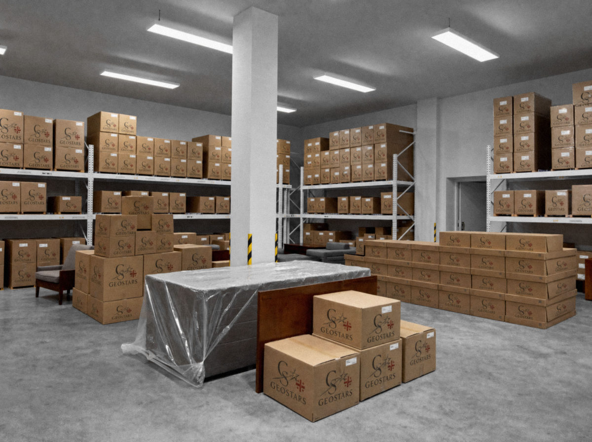 A clean, organized storage warehouse